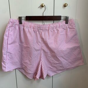 Hollister Sleep Shorts Pink White Stripe Size XL‎